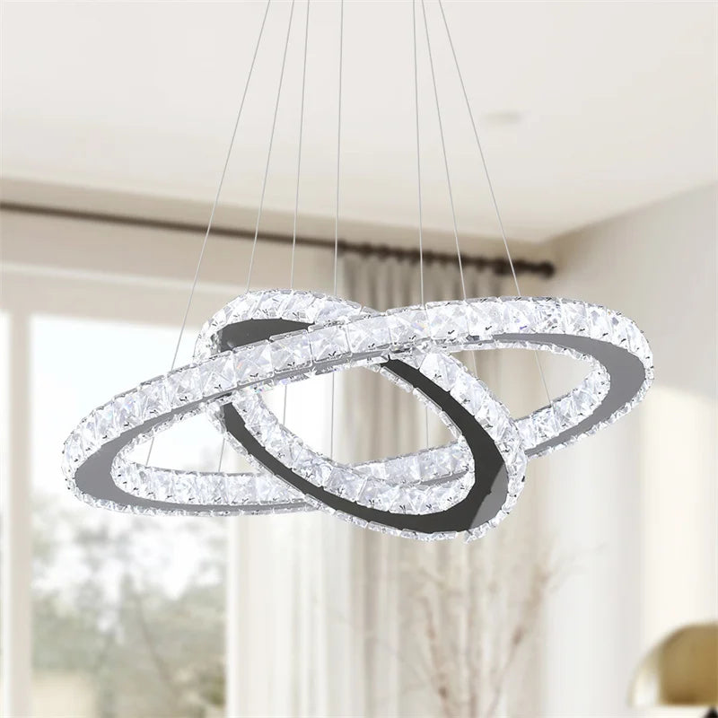 Modern Crystal Chandelier Dining Room Decor Pendant Hanging Light Fixtures For Living Room Ceiling Lamp Lustre Home Decoration