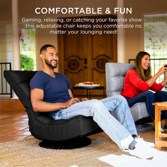 Silla de juego reclinable y plegable de Best Choice Products para el hogar, la oficina y la lectura con giro de 360 ​​grados y 4 posiciones ajustables