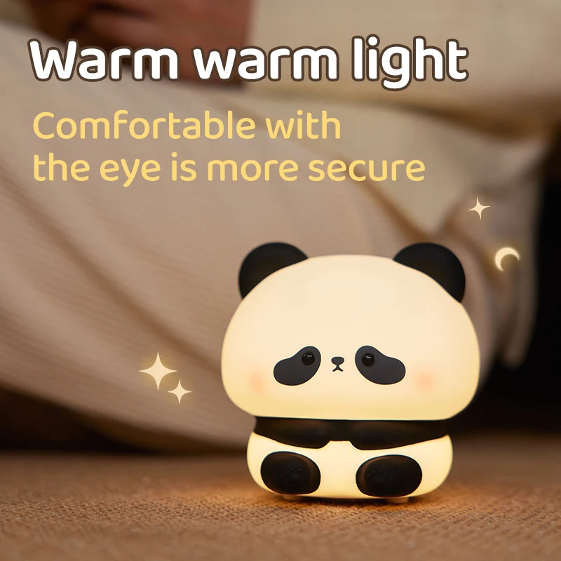 Veilleuse LED Panda mignonne veilleuse en silicone rechargeable USB lampe de nuit tactile lampe de nuit chambre lampe de minutage décoration cadeau pour enfants