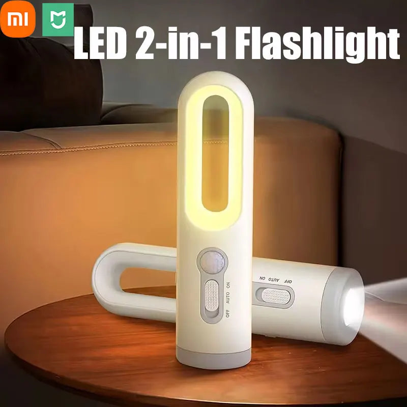 Xiaomi MIJIA - Luz nocturna con sensor de movimiento LED 2 en 1, portátil, con sensor de movimiento desde el anochecer hasta el amanecer, lámpara de noche de emergencia