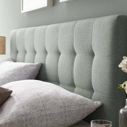 Headboard, tufted linen gray soft padded full head board, suitable for bedroom headboard