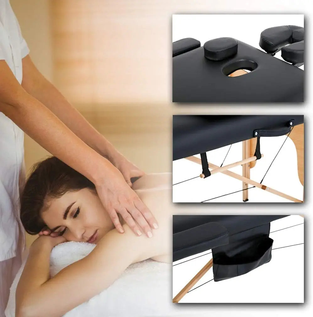 Table Massage Bed Spa Bed 73 inch Long Height Adjustable Portable 2 Folding Massage Salon Table W/Sheet Cradle Bolsters