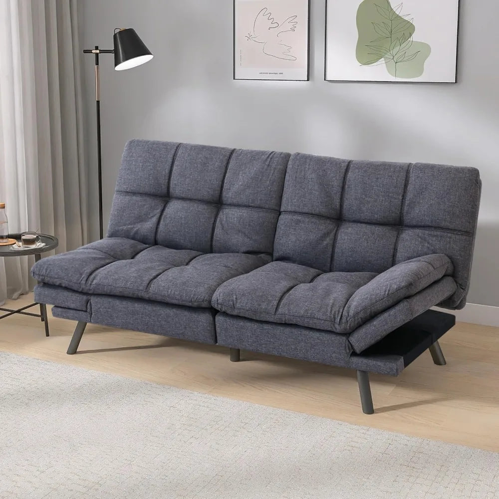 Sofa bed, convertible Lovesea sofa bed, memory foam sofa, futon sofa with arms, small couch sofa, standard gray71D x 31W x 33.5H