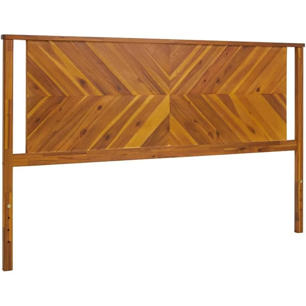 Bme Vivian Headboard ONLY, Rustic & Scandinavian Style with Solid Acacia Wood, Easy Assembly, King, Rustic Golden Brown