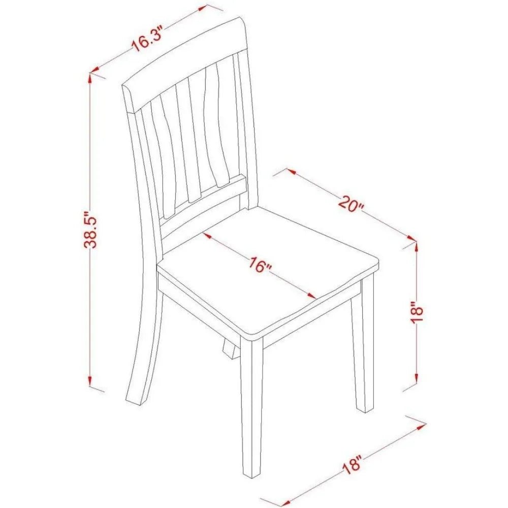 Ensemble de table à manger 7 pièces - 6 chaises de cuisine avec siège en bois - Une belle table de cuisine à feuilles de papillon (finition noire et cerisier)