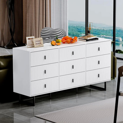 9 Drawer Dresser for Bedroom, Large Double Dresser with Wide Drawers, Modern Chest of Drawers,Storage Organizer Dresser