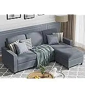 Convertible Sectional Sofas Couches for Living Room,L Shaped Couch with Storage Ottoman,Small Sectional 3 Seater Sofa Small