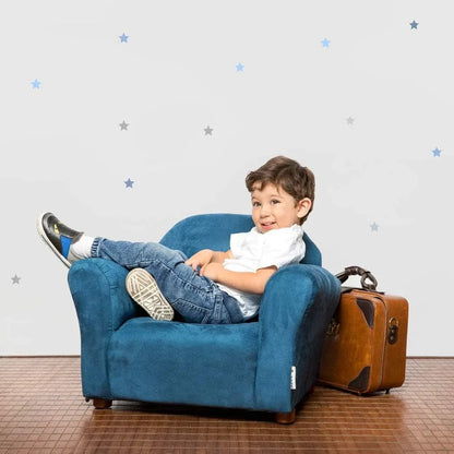 Chaise pour enfant en microsuède, Roundy, marron