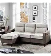 Convertible Sectional Sofas Couches for Living Room,L Shaped Couch with Storage Ottoman,Small Sectional 3 Seater Sofa Small