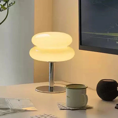 Lámpara de mesa de cristal con forma de macarrón, atenuación tricromática, protección para los ojos, luz de noche, decoración para dormitorio de niña, lámparas de ambiente para habitación