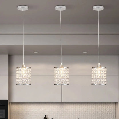 Crystal Chandelier Modern Pendant Light LED 3Pcs Home Decor Lighting Fixture For Kitchen Island Living Room