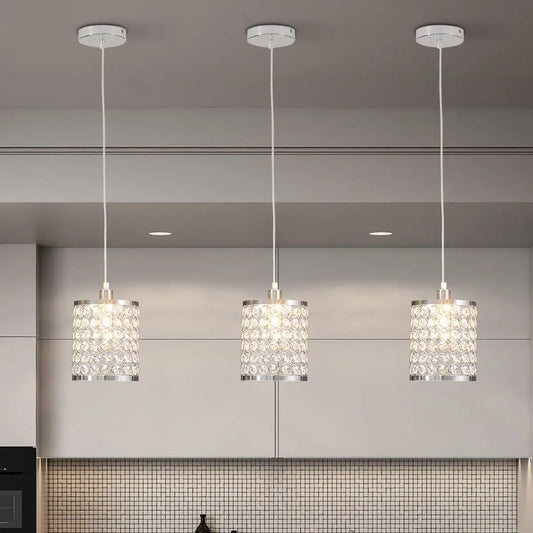 Crystal Chandelier Modern Pendant Light LED 3Pcs Home Decor Lighting Fixture For Kitchen Island Living Room