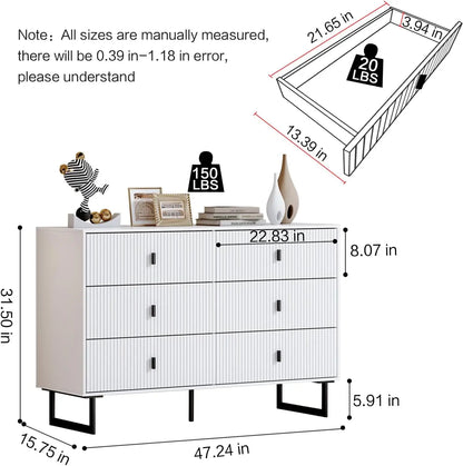 Cómoda de 5, 6 y 9 cajones para dormitorio, cómoda moderna, cómoda, unidad organizadora de armario alto con patas de metal