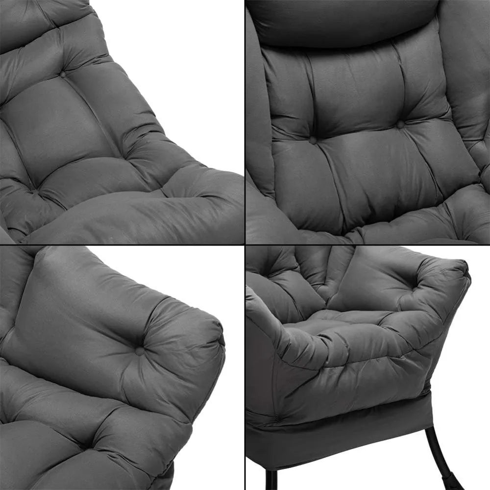 Grand fauteuil paresseux en tissu, fauteuil de lecture d'appoint, fauteuil de salon confortable avec accoudoirs, fauteuil de salon de loisirs