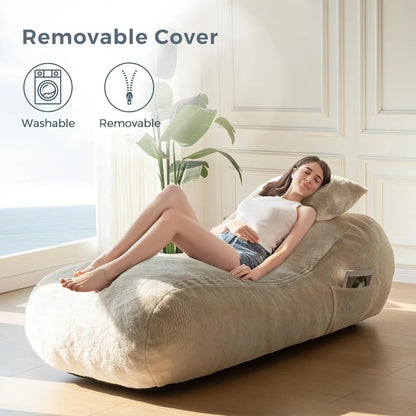 Pouf-lit avec oreiller, chaise longue d'intérieur, canapé de sol en velours, canapé d'évanouissement pour chambre à coucher, salon