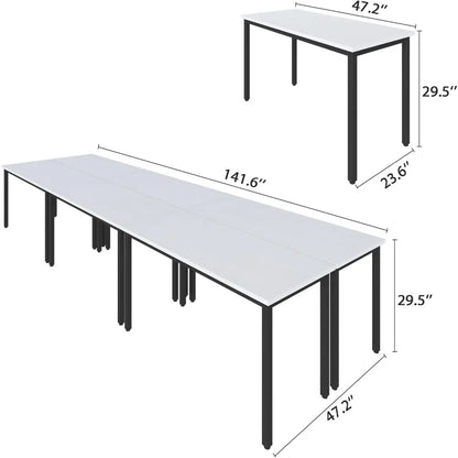 Conference Tables , 142"x47"x30" Table & 14pcs Chairs, Office Computer Desk and Chair Set for Meeting,  RoomConference Tables