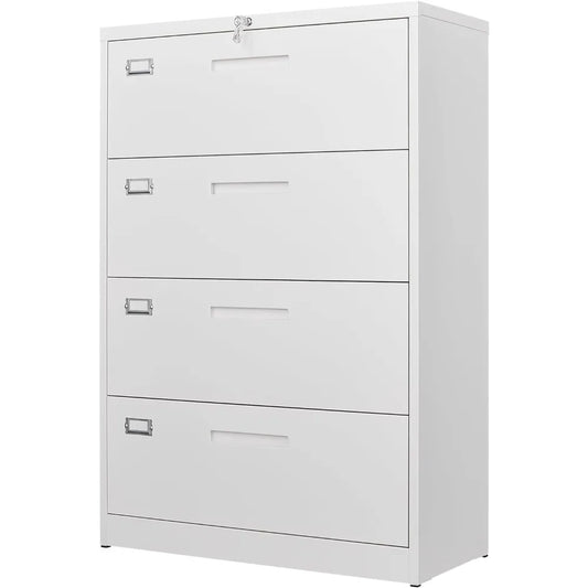 4-drawer file cabinet with lock, metal storage cabinet, used for hanging document letters/legal/F4/A4 size in home and office