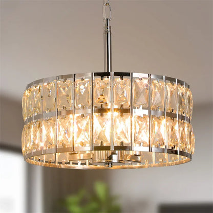 Modern Pendant Light K9 Crystal LED Gold Chandelier Nordic Hanging Ceiling Lamp Adjustable Luxury Kitchen Dining Living Room Dec