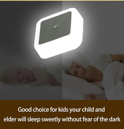 Luz LED nocturna con sensor inteligente controlado por luz, miniluces de pared con enchufe UE, Reino Unido y EE. UU. para dormitorio, pasillo, pasillo, escaleras, lámpara de noche