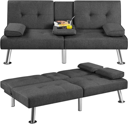 Sofa Bed Adjustmentsofa Double-sided Doublesofa Folding Sofa Bed Guestbed,cupholder,Bed Modern Artificial Leather Lounge Chair