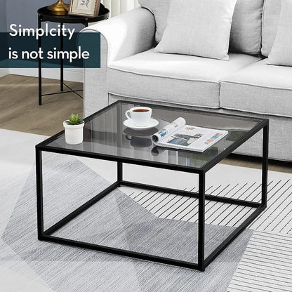 2024 New Glass Coffee Table Square Simple Center Tables for Living Room