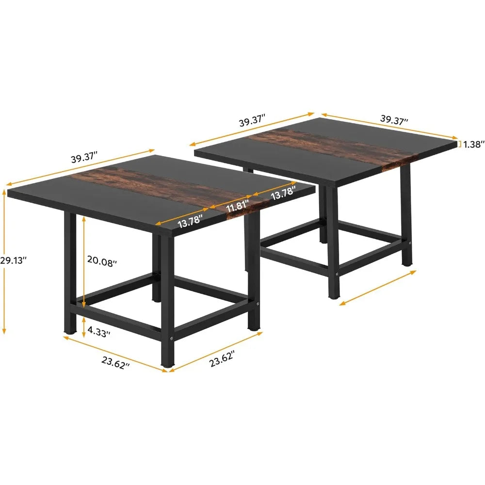 Table de salle de conférence modulaire de 6,5 pieds, table de séminaire en bois pour bureau, salle de conférence, 2 tables séparées (chaise non incluse)