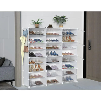 Shoe Furniture Organizer Shoes 8-Tier Shoe Rack Organizer for Closet 48 Pair Shoes Shelf Cabinet for Entryway Living Room Home