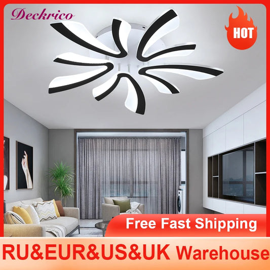 Modern Interior Acrylic Ceiling Lamp Pendant Lamp Living Room Bedroom Led Chandelier Decor Lighting Fixtures Dimming With Remote