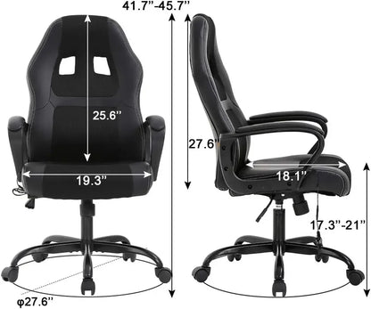 Fournitures de meublesBestOffice PC Gaming Chair Chaise de bureau de massage Chaise de bureau ergonomique Chaise de course réglable en cuir PU avec L