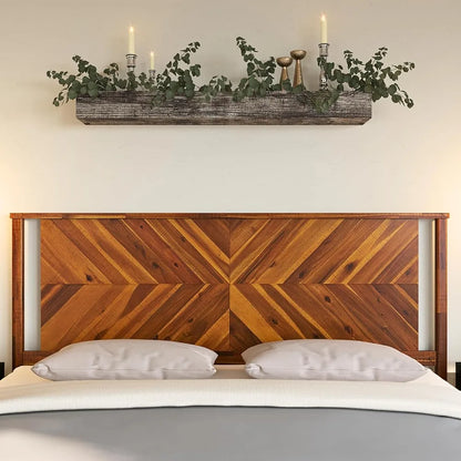 Bme Vivian Headboard ONLY, Rustic & Scandinavian Style with Solid Acacia Wood, Easy Assembly, King, Rustic Golden Brown