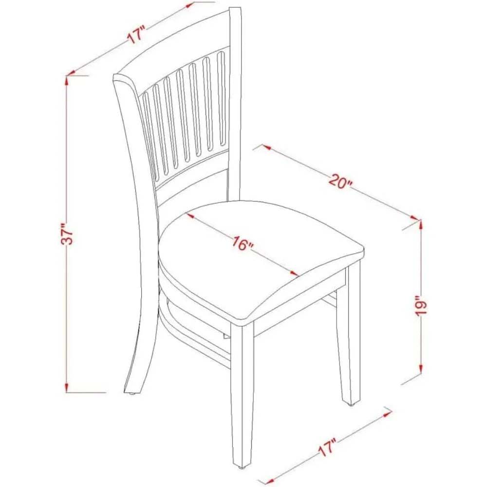 Ensemble de table à manger du milieu du siècle - 6 chaises de salle à manger fantastiques avec siège en tissu de lin, table à manger ronde (finition chêne)