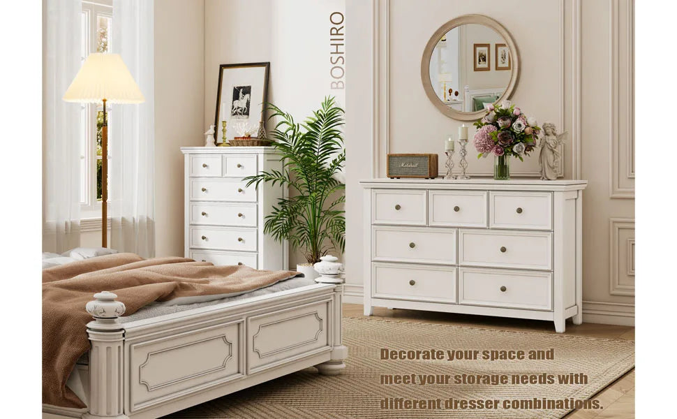 White Dresser for Bedroom, Drawer, Tall Nightstand, Modern White Drawer Cabinet for Living Room,Home Office