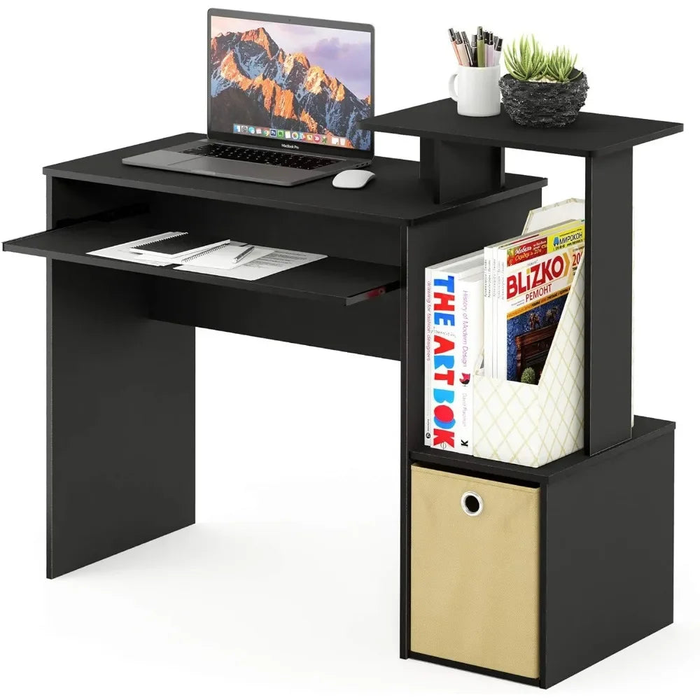 Bureau de chambre pour étudier noir/marron Econ Multipurpose Home Office Computer Writing Desk Furniture Table Pliante Desks Lecture Gaming