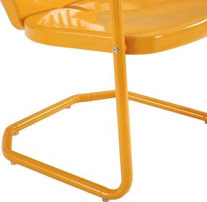 Retro Metal Outdoor Chair, Tangerine