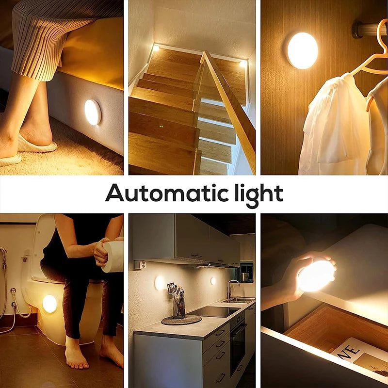 Veilleuse LED avec détecteur de mouvement et rechargeable par USB, applique murale magnétique pour cuisine, chambre à coucher, éclairage d'escalier