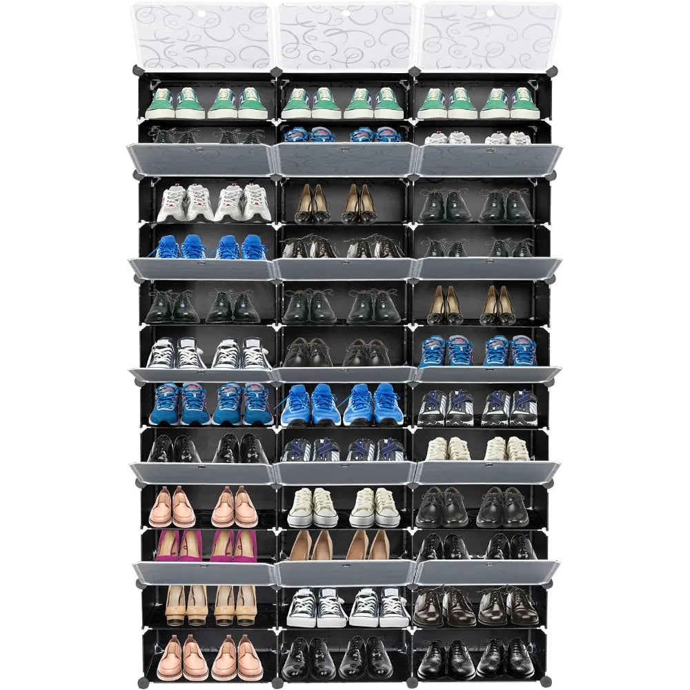 Étagère à chaussures NOIRE Organisateur de chaussures Pantoufles Livraison gratuite Bottes Parfait pour l'entrée Couloir Placard Meubles de salon Maison