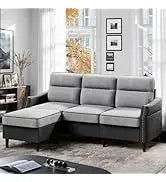 Convertible Sectional Sofas Couches for Living Room,L Shaped Couch with Storage Ottoman,Small Sectional 3 Seater Sofa Small