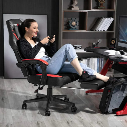 Big and Tall Gamer Chair for Adults 400lb Capacity Video Game Chairs With Footrest Office Furniture