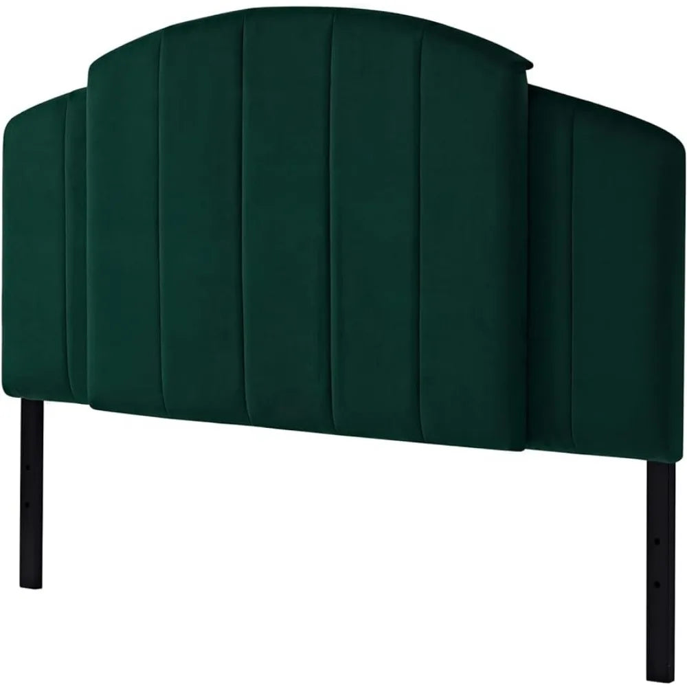 Headboard for Full/Queen/King Size Bed, Heights From 37 To 49 Inch Adjustable Emerald Green Set of 1, Bed Headboard Velvet