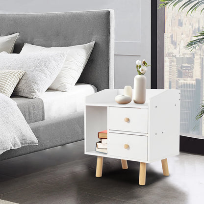 White Nightstand with Drawer Bedside Table Side Table for Small Place Bed Table End Tables for Living Room Bedroom File Cabinet