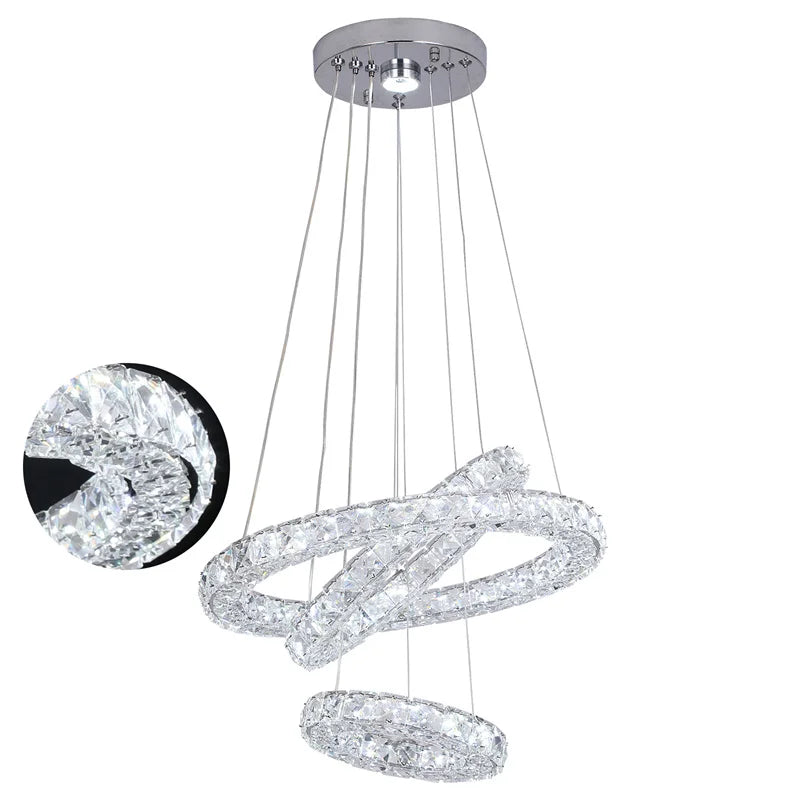 Modern Pendant Light Nordic Luxury K9 Crystal Led Chandelier Living Dining Room Ceiling Lamp Luminarie Chambre Home Decor Fixtur