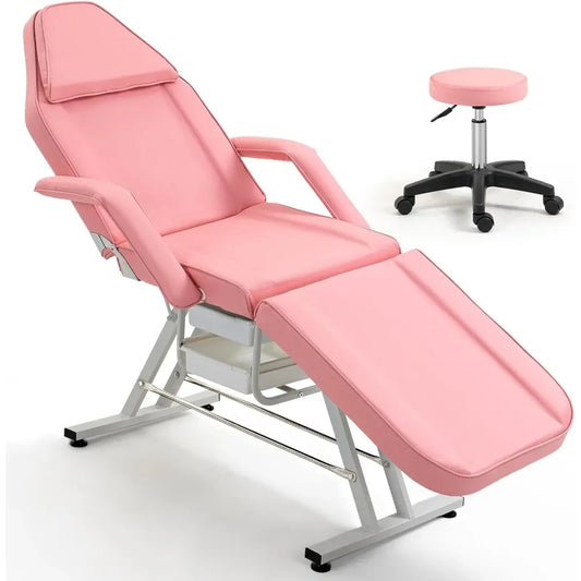 Table de massage Lit de massage, chaise faciale réglable pour esthéticienne, lit de salon de massage professionnel Spa Chaise à sourcils