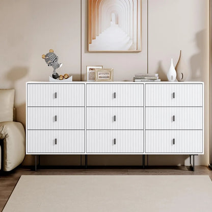 9 Drawer Dresser for Bedroom, Large Double Dresser with Wide Drawers, Modern Chest of Drawers,Storage Organizer Dresser