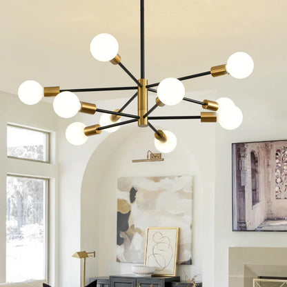 Modern Nordic Sputnik Black Chandeliers LED Lamp 8/10/12Light Home Lighting Indoor Fixtures Pendant Ceiling Not Included Bulbs