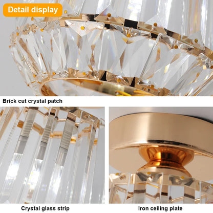 Modern Pendant Light Crystal Led Gold Chandelier Ceiling Lamp Living Dining Room Luminaire Aisle Kitchen Island Decor Fixture