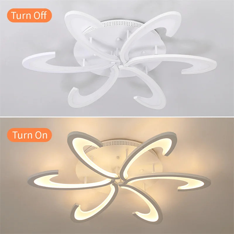 Modern Acrylic Led Chandelier Indoor Bedroom Living Room Dimming Plafond Kitchen Lighting Fixtures Pendant Light Lustres Decor