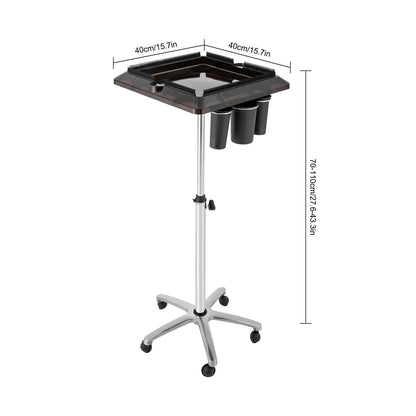 Hairstylist Rolling Salon Tray Cart Hair Extension Tool Height Adjustable Storage Trolley for Hair Salon