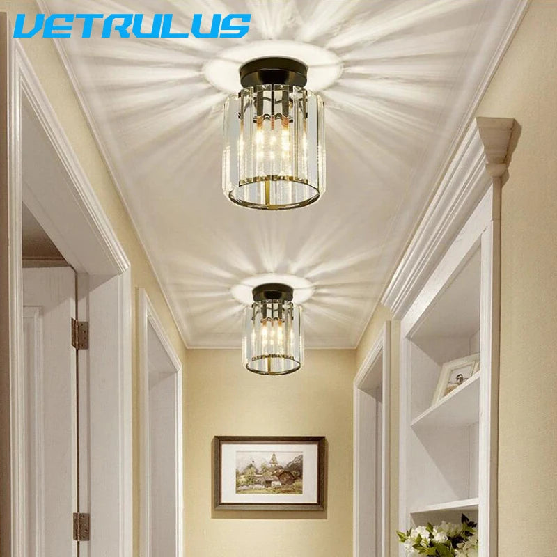 Modern Ceiling Lamp Mininalist Led K9 Crystal Ceiling Light Chandelier Bedroom Decor Luxury Living Dining Room Balcony Corridor