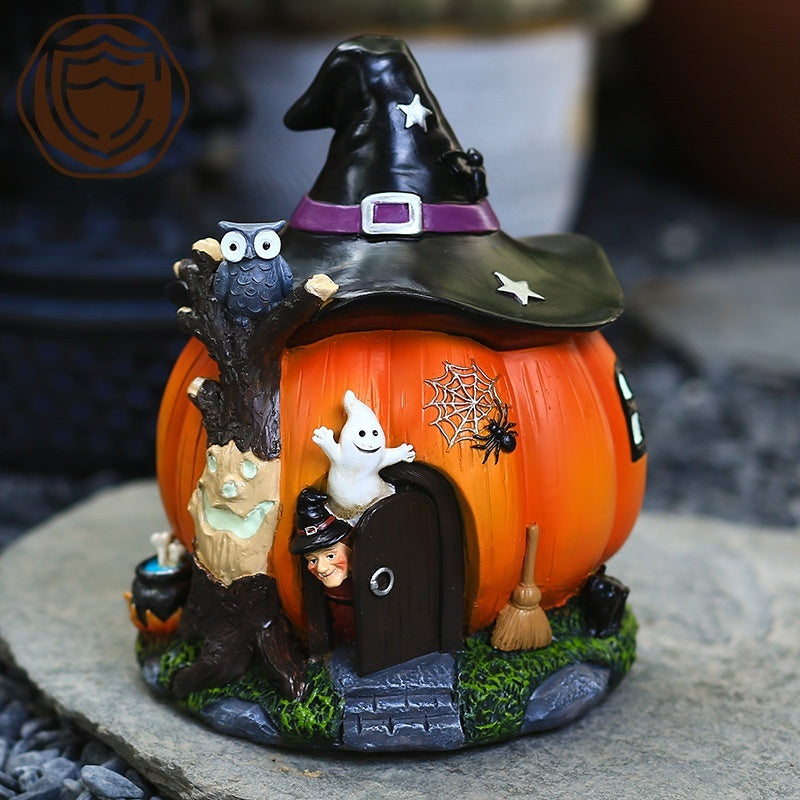 Halloween Witch Pumpkin House Decoration Garden Luminous Decoration