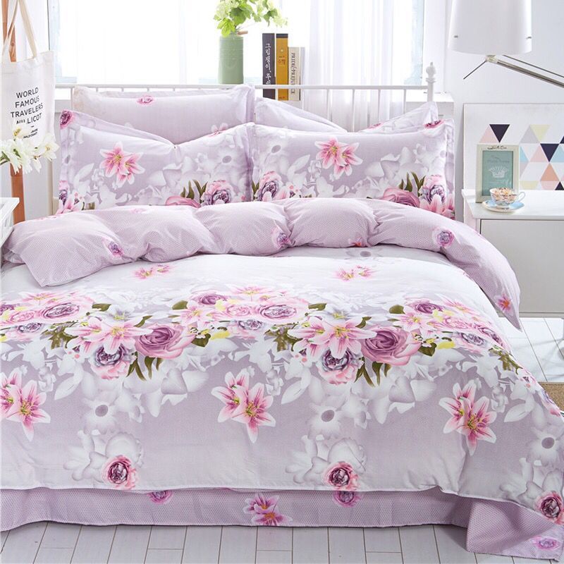 Ensemble de quatre pièces Housse de couette Une pièce Simple Double Drap de lit épais Ensemble de trois pièces